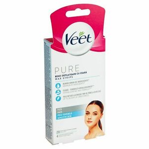 VEET Pure studené voskové pásiky na tvár na citlicú pokožku 20 ks obraz