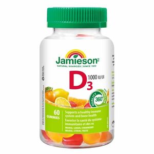 JAMIESON Vitamín D3 1000 IU Gummies 60 želatinových pastilek obraz