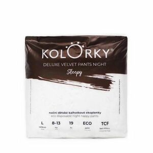 KOLORKY Deluxe Velvet noční kalhotkové plenky sleepy L (8-13 kg) 19 ks obraz