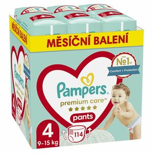 PAMPERS Premium Care vel. 4 plenkové kalhotky 9-15 kg 114 ks obraz