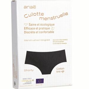 ANAÉ BY ECODIS Menstruační kalhotky Panty na silnou menstruaci černé S obraz