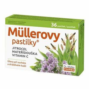 DR. MÜLLER Müllerovy pastilky s jitrocelem, mateřídouškou a vitaminem C 36 pastilek obraz