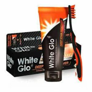 WHITE GLO Profesionální bělicí zubní pasta CHARCOAL 150 g + kartáček na zuby obraz