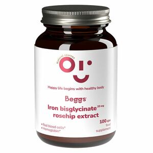 BEGGS Iron bisglycinate 20 mg + rosehip extract 100 kapslí obraz