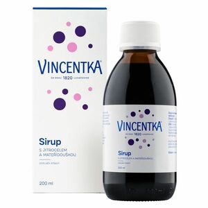 VINCENTKA Sirup s jitrocelem a mateřídouškou 200 ml obraz