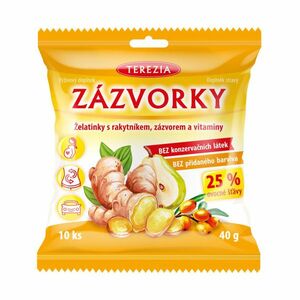 Terezia ZÁZVORKY Želatinky s rakytníkem, zázvorem a vitaminy 10 ks obraz