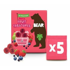 BEAR Fruit Treasures Berry jahoda a borůvka ovocné kousky 5x20 g obraz