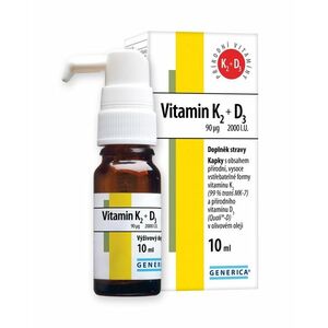 Generica Vitamin K2 90 mcg + D3 2000 I.U. kapky 10 ml obraz