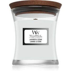 Woodwick Lavender & Cedar vonná svíčka s dřevěným knotem 85 g obraz