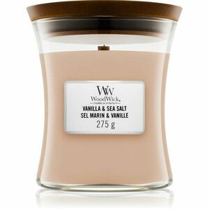 Woodwick Vanilla & Sea Salt vonná svíčka s dřevěným knotem 275 g obraz