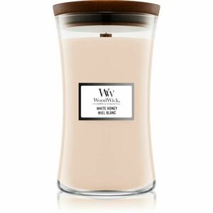 Woodwick White Honey Miel Blanc vonná svíčka s dřevěným knotem 609.5 g obraz