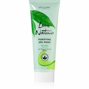 Oriflame Love Nature Organic Tea Tree & Lime hloubkově čisticí gel pro mastnou a problematickou pleť 125 ml obraz