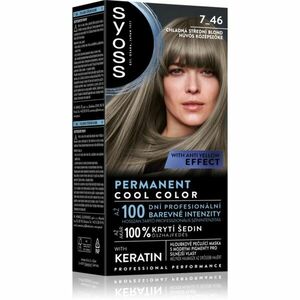 Syoss Permanent Cool Color permanentní barva na vlasy odstín 7_46 Chladná střední blond 1 ks obraz