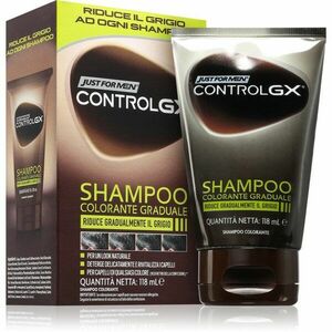 Just for Men Control GX Shampoo šampon a kondicionér 2 v 1 pro šedivé vlasy pro muže 118 ml obraz