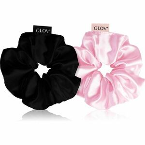 GLOV Satin Scrunchies S gumičky do vlasů Pink/Black 2 ks obraz