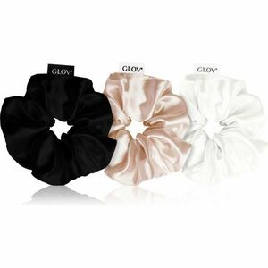 GLOV Satin Scrunchies S gumičky do vlasů Black/White/Sparkling Wine 3 ks obraz