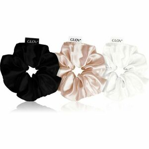 GLOV Satin Scrunchies L gumičky do vlasů Black/White/Sparkling Wine 3 ks obraz