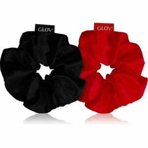 GLOV Satin Scrunchies M gumičky do vlasů Red/Black 2 ks obraz