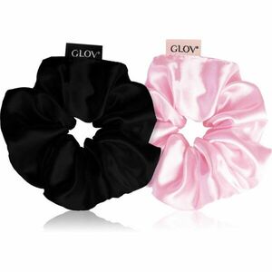 GLOV Satin Scrunchies M gumičky do vlasů Pink/Black 2 ks obraz