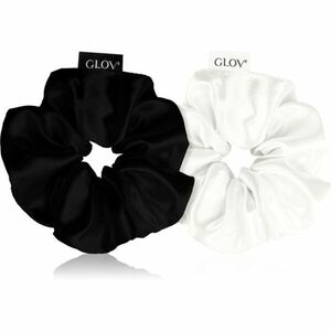 GLOV Satin Scrunchies M gumičky do vlasů Black/Beige 2 ks obraz