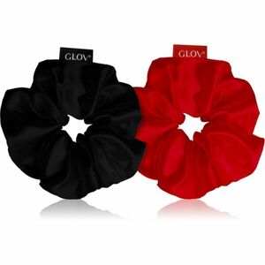 GLOV Satin Scrunchies S gumičky do vlasů Red/Black 2 ks obraz