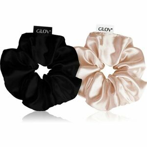 GLOV Satin Scrunchies S gumičky do vlasů Sparkling Wine/Black 2 ks obraz