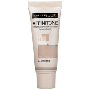 MAYBELLINE NEW YORK Affinitone krycí hydratační make-up s vitaminem E 24 Golden Beige 30 ml obraz