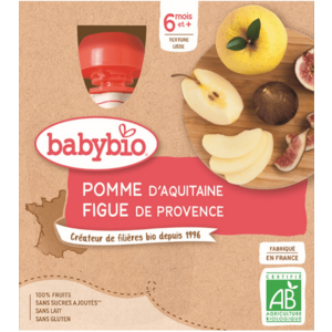 BABYBIO jablko fík 4 x 90 g obraz