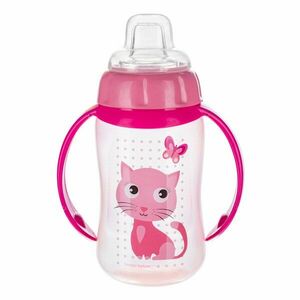 CANPOL BABIES Tréninkový hrneček s úchyty cute animals - kočička 320 ml obraz