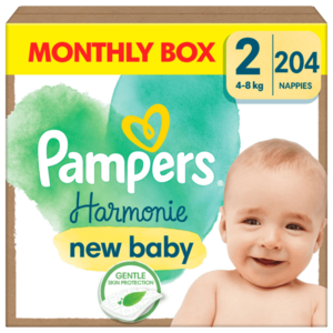 PAMPERS Harmonie Baby vel.2 - Měsíční balení 204 ks obraz