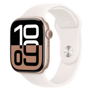 APPLE Watch Series 10 42mm Růžově zlatý hliník se světle ruměnným sportovním řemínkem M/L obraz