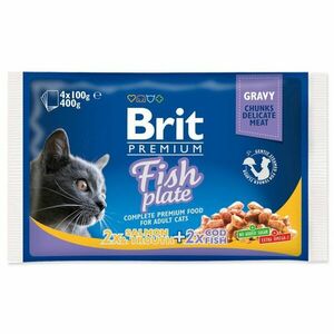 BRIT Premium Cat kapsa Fish Plate 4 x 100 g obraz