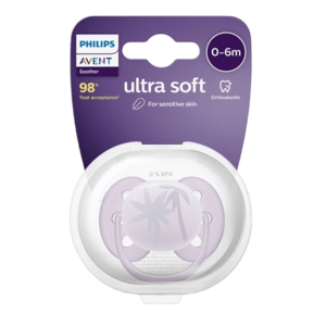 PHILIPS AVENT Philips AVENT Šidítko Ultrasoft Premium 0-6m fialová obraz