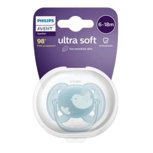 PHILIPS AVENT Philips AVENT Šidítko Ultrasoft Premium 6-18m modrá obraz