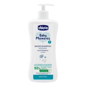 CHICCO Šampon na vlasy a tělo s dávkovačem Baby Moments 92 % přírodních složek 500 ml obraz