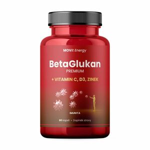 MOVIT ENERGY BetaGlukan 350 mg + Vitamin C, D3, Zinek PREMIUM 60 kapslí obraz