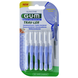 GUM TRAV-LER mezizubní kartáček s chlorhexidinem, ISO 0, cylindrický, 0, 6 mm, 6 ks obraz