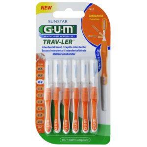 GUM TRAV-LER mezizubní kartáček s chlorhexidinem, cylindrický, ISO 2, 0, 9 mm, 6 ks obraz