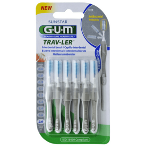 GUM TRAV-LER mezizubní kartáček s chlorhexidinem, cylindrický, ISO 6, 2, 0 mm, 6 ks obraz