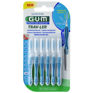 GUM TRAV-LER mezizubní kartáček s chlorhexidinem, kónický, ISO 5, 1, 6 mm, 6 ks obraz