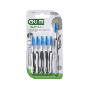 GUM TRAV-LER mezizubní kartáček s chlorhexidinem, kónický, ISO 7, 2, 6 mm, 6 ks obraz