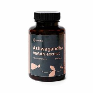 Ashwagandha veganské kapsle - 7% extrakt whitanolidů - 110 kapslí - Herbatica obraz