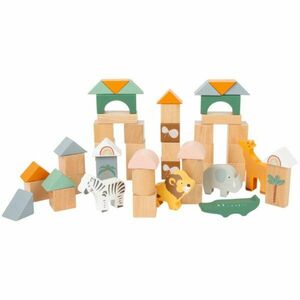 Small foot Wooden Building Blocks Safari aktivity hračka ze dřeva 12 m+ 50 ks obraz