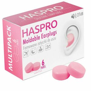 HASPRO Mold6 silikonové špunty do uší, růžové 6 párů 12 ks obraz