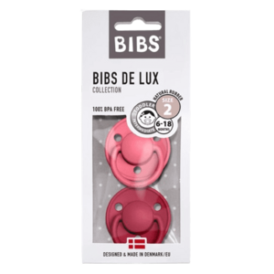 BIBS Colour Dudlíky z přírodního kaučuku - velikost 2, Coral/Ruby 2 ks obraz