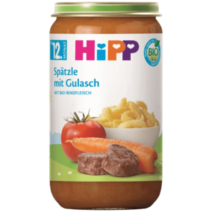 HIPP BIO Špecle a guláš a hovězí maso 250 g obraz