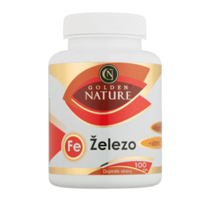 GOLDEN NATURE Železo+Vitamin C+Kys. listová 100 kapslí obraz