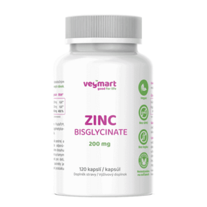 VEGMART Zinek Bisglycinát 200 mg 120 kapslí obraz