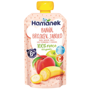 HAMÁNEK kapsička Banán, broskev, jablko 100 g obraz