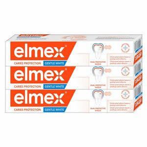 ELMEX Caries Protection Gentle White zubní pasta proti zubnímu kazu triopack 3 x 75 ml obraz